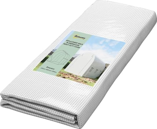 DecHome - Telo per Serra da Giardino in Pe con 6 Finestre, Porta Avvolgibile e Bordi Interrati 3x2x2 m Bianco