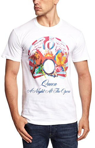 Rock Off officially licensed products Queen Unisex T-Shirt: A Night At The Opera (White)