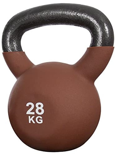 Kettlebell, Kugelhantel, Kugelgewicht, Kraftsport, Hantel, Fitness, 28 kg, Braun