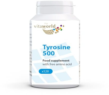 Vita World L-Tyrosine 500mg 120 Vegetarian Capsules Made in Germany