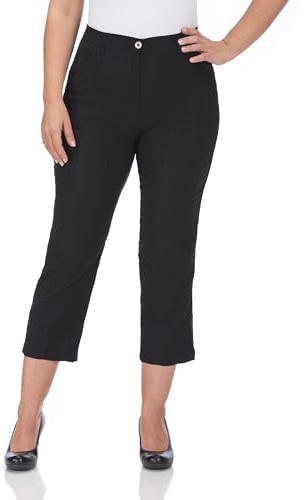 KjBrand Damen Sommer Hose Bea 7/8 Länge in Schwarz, Hosengröße:48