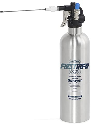 FIRSTINFO A1636 | Pulverizador Neumático de Aire Comprimido Reutilizable 650 ml | Recipiente de Acero Inoxidable | Presión Máxima 110 psi | Patentado