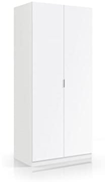 Armoire à deux portes, couleur blanche, Dimensions 81,5 x 180 x 52 cm
