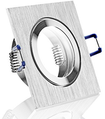 IP44 Einbaustrahler Alu- Feuchtraum Badezimmer Einbaurahmen Bicolor eckig Klickverschluß Spritzwassergeschützt für LEDs