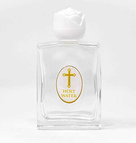 Catholic Gift Shop Ltd Lourdes Gifts - Botella de agua bendita (botella de cristal, tarjeta de oración)