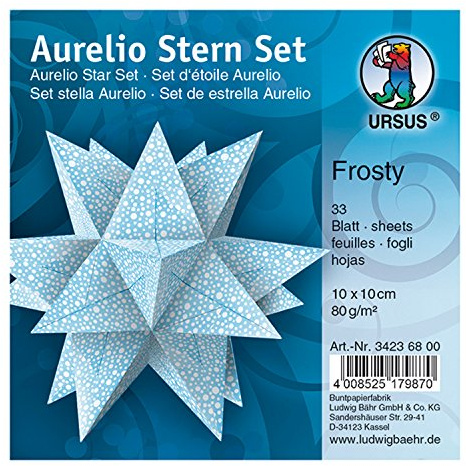 Ursus 34236800 - Faltblätter Aurelio Stern, bedruckt, 10 x 10 cm, frosty