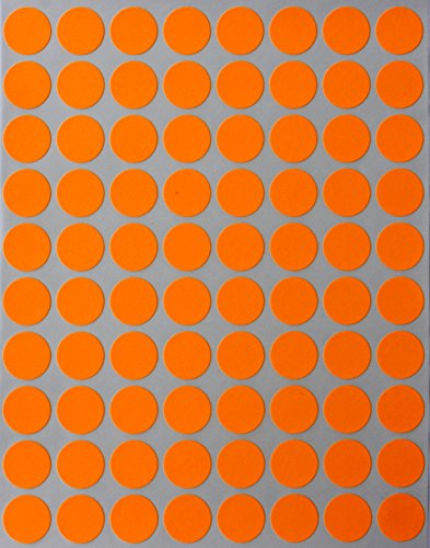 Farbcodierung Etiketten Neon Orange 13mm runde Aufkleber – 1,3cm Klebepunkte 1200 Stück von Royal Green