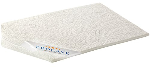 PROCAVE Bettkeil | keilförmiges Schaumstoffkissen | atmungsaktive Matratzenerhöhung | Made in Germany | AloeVera-Doppeltuch-Bezug | 140 cm x 45cm x 15/1cm