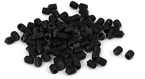 sourcing map Vis Pointeau Conique pour Poignée de Porte Vis Sans Tête Hexagonale M3x4mm acier carbone classe 12.9 100PCS