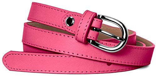 Caspar GU273 schmaler Damen Leder Gürtel Taillengürtel, Gürtelgröße:85, Farbe:fuchsia