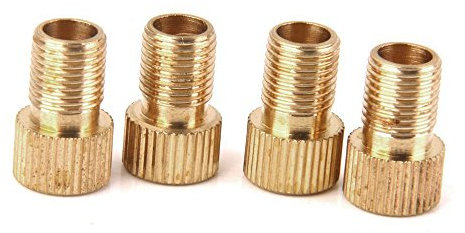 Soccik Converter Presta Schrader Adapter Valve Bicycle Cap Bike Pumps Adapter Pump Connection Valve Adapter Tool for Schrader Valve Made of Brass Pack of 4
