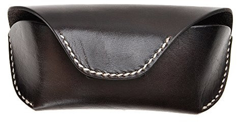 ZLYC Sac Unisexe faite à la main en cuir collection étui à lunettes rigide Étui rigide pour lunettes de soleil en Cuir de Collection Fait main (Café D)