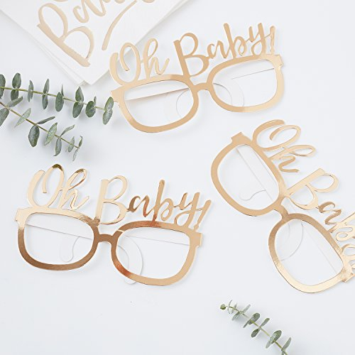 Ginger Ray Gold Foiled Shower 8 Stück, Oh Baby Funglasses 8pk