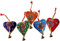 RASTOGI Kunsthandwerk Set of 5 Multi Colored Elefant, Vogel, camel, Herz, Glocke, Regenschirm Festival Dekostoff Collectible Tiere oder, Textil, herzen