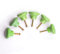 YEQOO Ceramic Porcelain china Vintage Round Style Bedroom Door Cabinet Cupboard Drawer Knob Pull Handle, Button shape,Set of 6 (Green)