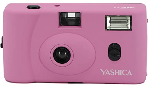Yashica MF-1 pink Snapshot 35 mm Kleinbild Kamera-Set (mit eingelegtem Film + Batterie)