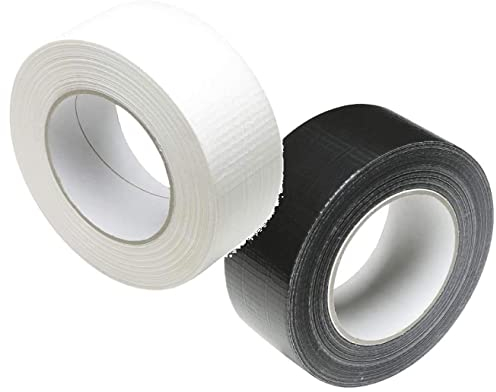 iapyx 2 Rollen Klebeband Gewebeband Panzerband Panzertape 50m X 48mm schwarz & weiss