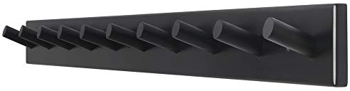 Dseap Wandgarderobe – 10 Klammerhaken, 96,5 cm lang, robuste Wandgarderobe, Kleiderhaken für Kleidung, Hut, Jacke, Kleidung, Schwarz