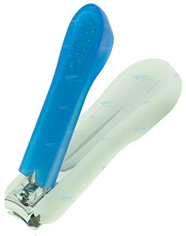 German Best Fingernail Clippers Pink Blue | Perfect New Year Gifts for Men & Women | Extra Sharp Easy Grip Nail Clipper | Professional Deluxe Stainless Steel Nail Clippers (Blue Large)