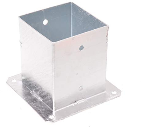 Aqbau® Support Poteau à Visser 10x10 cm Embase pied de poteau galvanisé, support poteau bois, Pour constructions en bois, abri de jardin, pergola, abri de