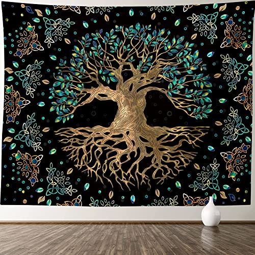 XGXL Life Tree Tapisserie Wandbehang - Bohemian Hippie Wunschbaum Wandteppiche Psychedelic Teppich Mystic Aesthetic für Wohnzimmer Schlafzimmer