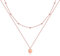 AFSTALR Damen Layered Kette Rosegold Plättchen Kette Doppel Multilayer Halskette mit Coin Runden Anhänger