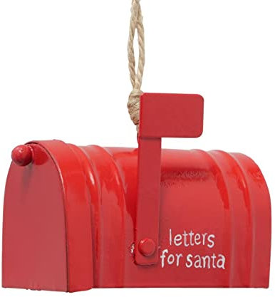 CasaJame Weihnachtsmann Metall Anhänger Weihnachtsmann Briefkasten Weihnachtsmann rot zum Öffnen Gutschein Versteck 8,5 x 6 x 5,5 cm