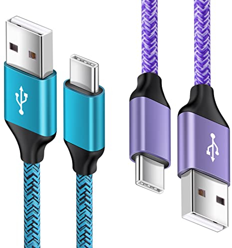 USB Typ C Handy Ladekabel Samsung Schnellladekabel für Samsung Galaxy A55/A54/A53/A52s/A51/A35/A34/A16/A15/A14/S24 Ultra/S23 FE/S22/S21/S20, 2Stück 1,8M USB C Kabel Datenkabel für Google Pixel 9 8 Pro