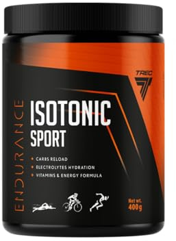 TREC Isotonic Sport 400g Isotonisches Getränkepulver , Kohlenhydraten und Elektrolyte Getränk , Elektrolyt Pulver , Isotonische Getränke , Workout Drink (Orange)