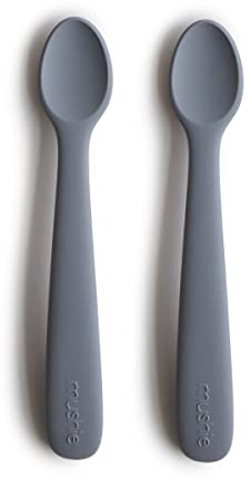 Mushie | Lot de 2 Cuillère en silicone sans BPA | Cuillère d'alimentation lavable au lave-vaisselle | Accessoires pour les tout-petits | Tradewinds