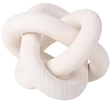 Bois Maillon de chaîne Décor 3-Lien,URMAGIC 15 cm de diamètre Décor de noeud en bois, noeud de chaîne décoratif, objet décoratif de noeud, décor de table basse