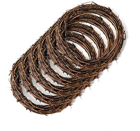 Worown 6 Coronas de Vid Natural de 15 cm, Corona de Ramas de Vid para Manualidades de Navidad, Colgar en la Pared de la Puerta Delantera, decoración de Boda y Fiesta
