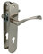 Amig - Set di maniglie con piastra in acciaio per porte | Mod. ISHI PB85 | 240 x 45 mm | Quadretto da 8 mm | Design elegante e semplice | con bocallave | alluminio nichelato spazzolato