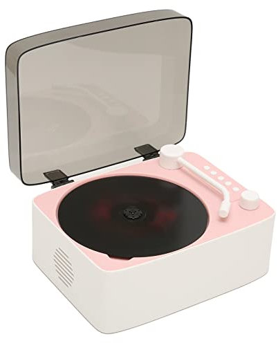 Portable CD Player, Mini Multifunctional Bluetooth Retro Speaker with Remote Control, Cute Old Fashion Style for Kitchen Desk Bedroom Office Party Outdoor(Pink)
