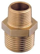 Boquillas dobles reducidas MM (macho - macho) en Latón - Racores para instalaciones hidráulicas - Fontanería Nautica Jardinería (1/2X1/4)