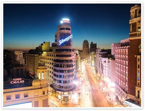 Madrid por la noche Póster de Matteo Colombo 120 x 90 cm Cuadros Decoración para la pared