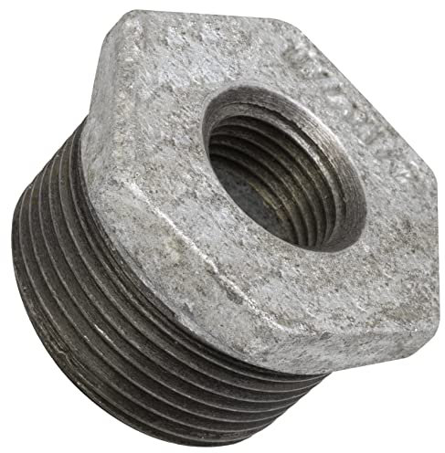 AERZETIX - C64939 - Réduction mâle/femelle 1/2'' x 1 1/4'' zinguée - en fonte - raccord de tuyau fileté à butée intérieure à visser - mamelon réduit plomberie-chauffage travaux installation d'eau