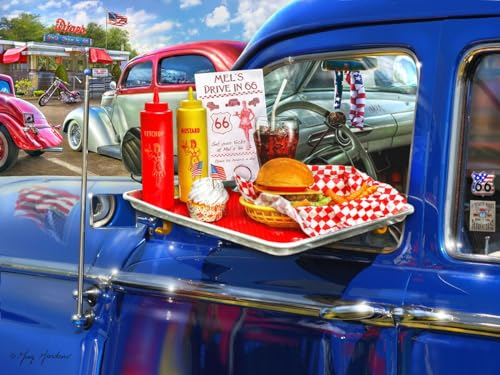 Springbok 1000 Teile Puzzle Mel's Drive in - Made in USA - einzigartige Schnittteile
