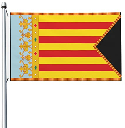 Drapeau de la terre de Valence (queue d'hirondelle) drapeaux 0,9 x 1,5 m décoration extérieure drapeau léger bannière maison fête drapeaux cour 3 x 5 drapeaux
