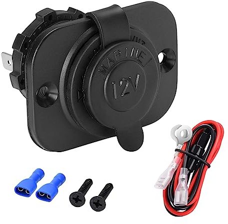 CGEAMDY 12V/24V Autoladebuchse, USB-Schnellladebuchse, Wasserdichte Zigarettenanzünderbuchse, Autoeinbausteckdose, Geeignet für Pkw Lkw Motorrad Wohnwagen Marine
