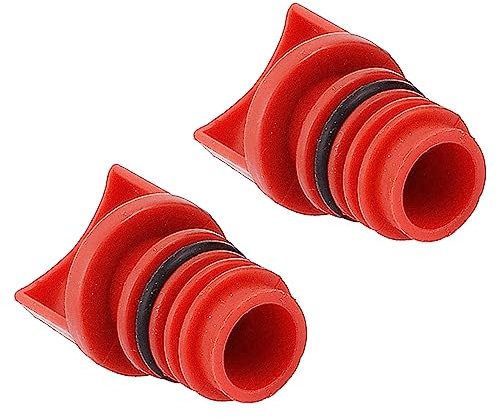 QUARKZMAN 0,7 Olio Spina Connettore Aria Compressore x 2pz Maschio Filettatura Industriale Plastica Olio Cappuccio Tappo per Aria Compressore, [Rosso]