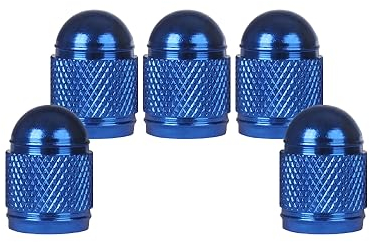 SENZEAL 5 Stück Ventilkappen Auto Bullet Typ Universal Reifenventilkappen Aluminium Autoreifen Ventilkappen Ventilschutzkappen für Auto Fahrrad Motorräder LKW SUV Blau