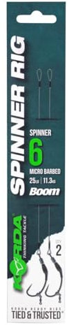 Korda Spinner Rig Spinner 25lb - Karpfenvorfach, Spinner Rig Vorfach, Montage zum Karpfenfischen, Größe:6