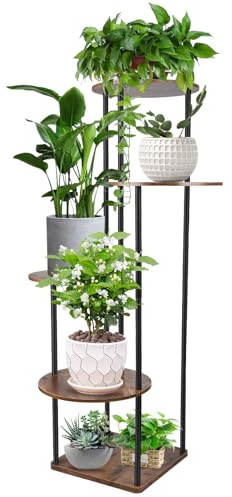 Diealles Shine 5 Niveaux Porte Plante, Support Plantes Interieur 105cm, Étagère Plante Pour Décoration Interieur Extérieure Balcon Jardin Salon