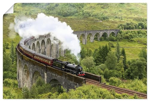 ARTLAND Wanddeko Poster & Kunstdrucke Wandposter 60x40 cm Historisch Alt Dampfzug Eisenbahn Brücke Lanschaften Idyll Schottland U5CN