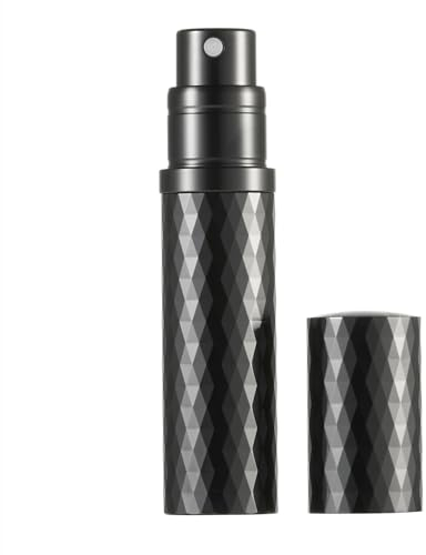 Aurdox Atomizadores de perfume recargables, mini botellas de viaje de perfume, botella pequeña con bomba inferior, a prueba de fugas y portátil para mujeres y hombres, elegante diseño Dimond, 5 ml