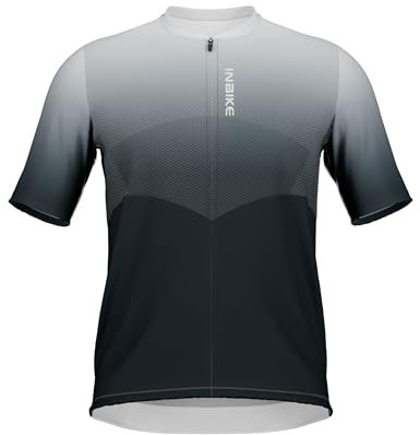 INBIKE Fahrradtrikot Herren Kurzarm Trikot Shirt 4XL 5XL XXL Fahrrad Rennrad MTB Sommer Kurz Fahrradbekleidung Atmungsaktiv Schnelltrockend Radtrikot Farbverlauf Schwarz 5XL