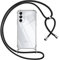 Pnakqil Coque pour Samsung Galaxy A05s avec Cordon, Transparente Silicone Housse avec Réglable de Collier Anti-Chute Etui pour Samsung A05s, Ètuis à Bandoulière 6.7, Noir