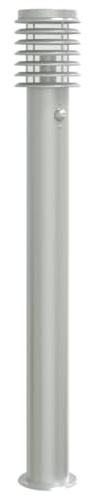 vidaXL Wegeleuchte mit Bewegungsmelder, Außenleuchte mit IP44-Schutzart, Standleuchte mit Diffusor, Gartenlampe, Silbern Edelstahl