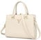 Miss Lulu Handtaschen für Damen, Schicke V-Stepp Frauen Henkeltaschen mit Goldenen Beschlägen, Große PU-Ledertasche für Arbeit, Schule, Reisen (Beige)